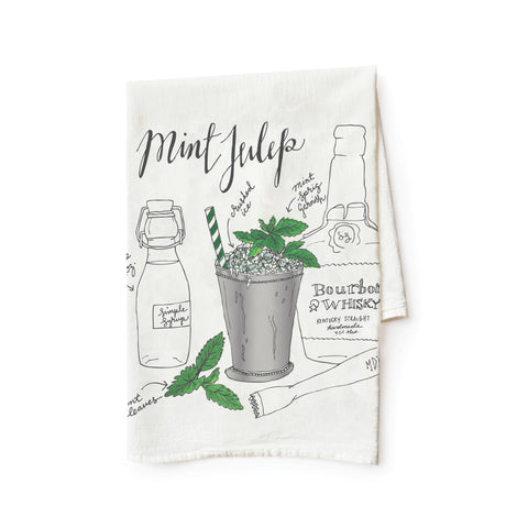 Mint Julep Cocktail Tea Towel
