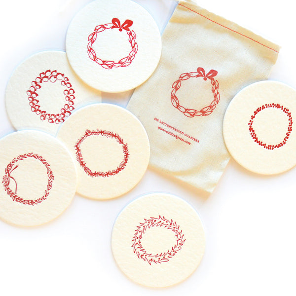 Merry Wreaths Coasters