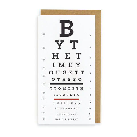 Eye Chart Birthday Glasses