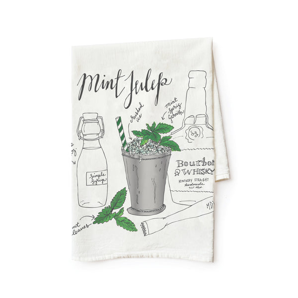 Mint Julep Cocktail Tea Towel