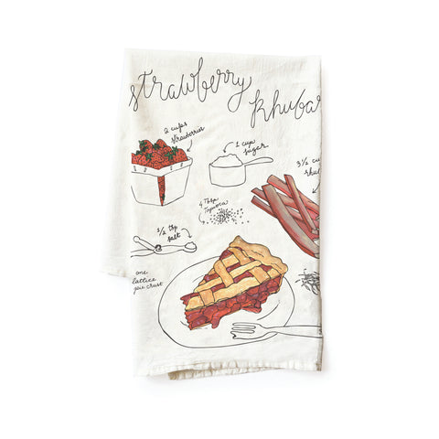 Strawberry Rhubarb Pie Tea Towel