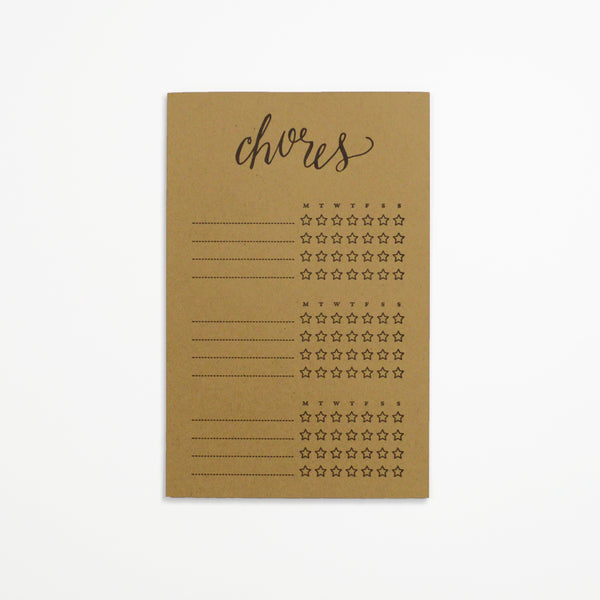 Chores Calendar Notepad - Kraft