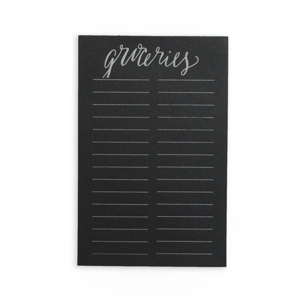 Groceries Calendar Notepad - Black