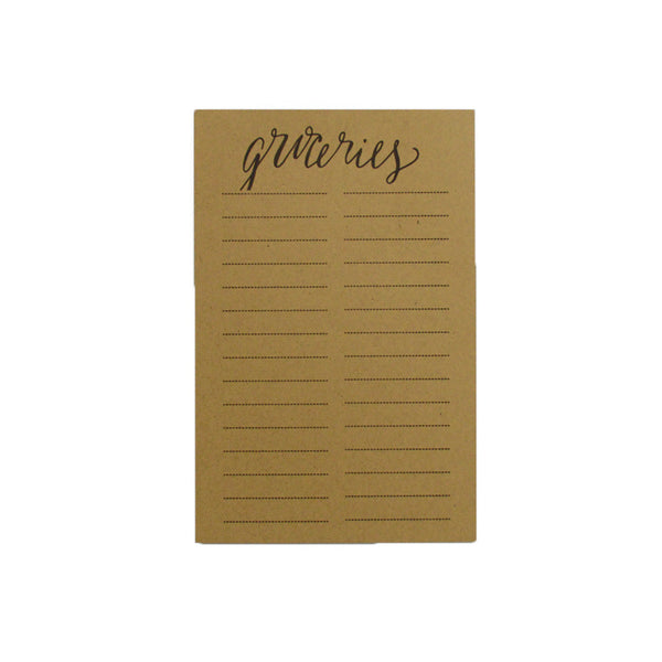 Groceries Calendar Notepad - Kraft