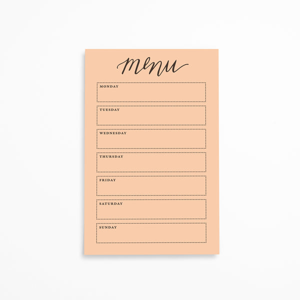 Menu Calendar Notepad - Blush