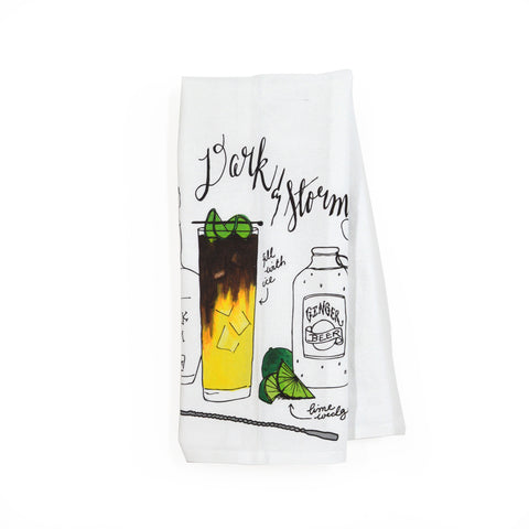 Dark & Stormy Classic Cocktail Tea Towel